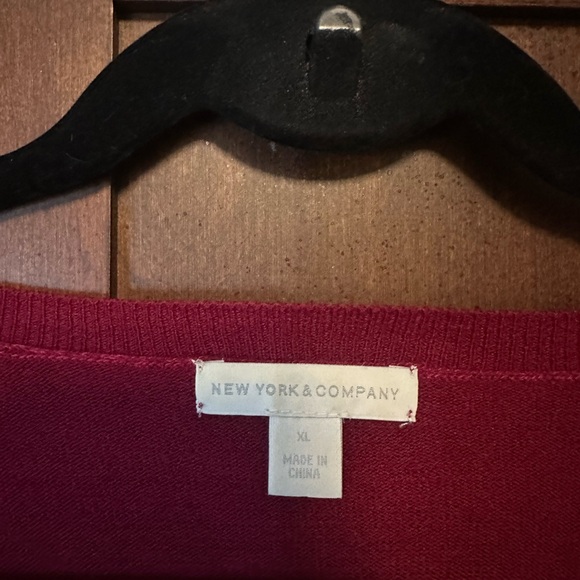 New York & Company Raspberry Open-Front Cardigan - Picture 2 of 5